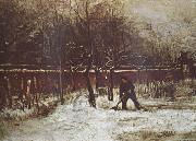 Vincent Van Gogh The Parsonage Garden at Nuenen in the Snow oil painting picture wholesale